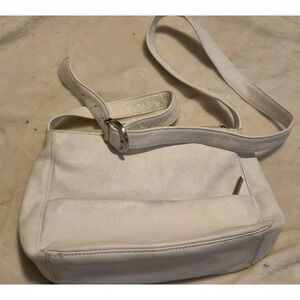 Stone Mountain White Leather Shoulder Bag Crossbody Purse Adjustable Strap